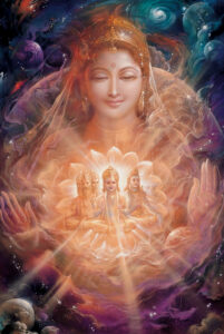 Goddess Adi-Parashakti Parama Shakti representing the primordial power of the Void, high-contrast digital art