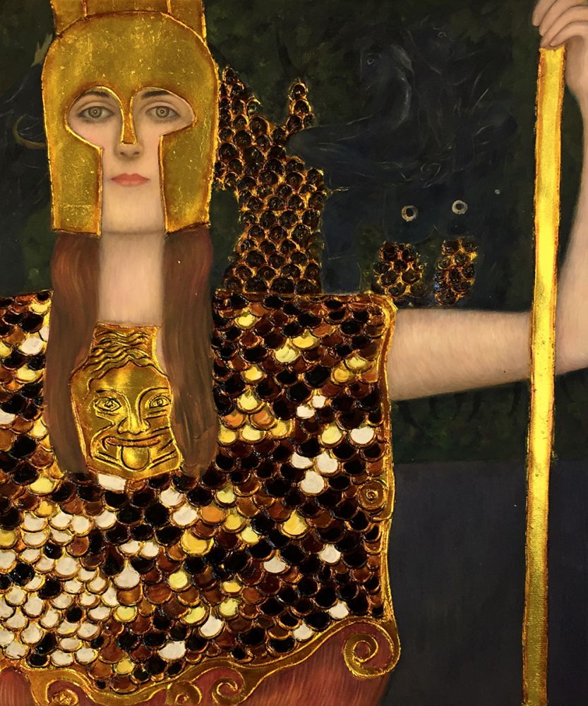 Klimt's Pallas Athene, symbolizing strategic wisdom and decisive action of the Warrioress archetype