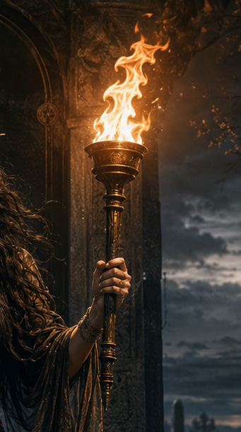 Hekate holds her torch