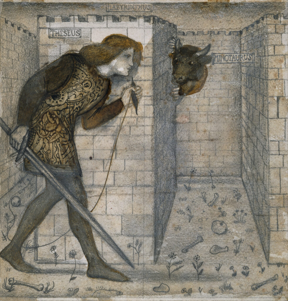 Edward Burne-Jones Tile Design Artwork depicting Theseus in the Labyrinth
